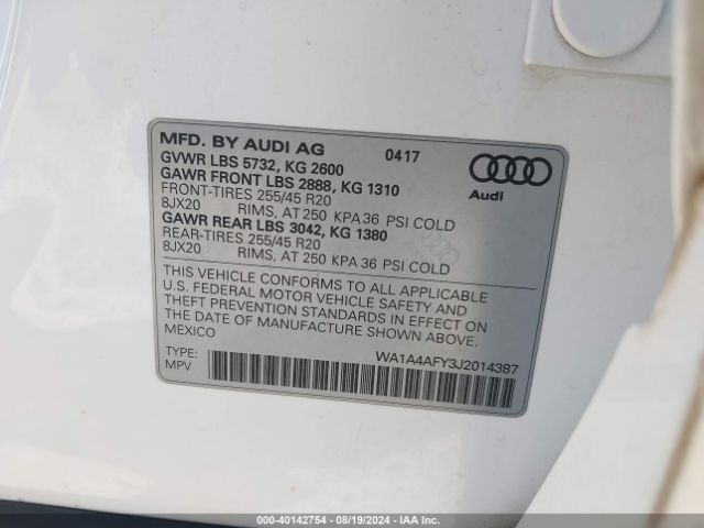 WA1A4AFY3J2014387 Audi Sq5 3.0t Premium Plus