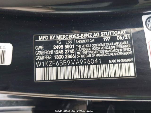 W1KZF6BB9MA996041 Mercedes-Benz Amg E 53 4matic