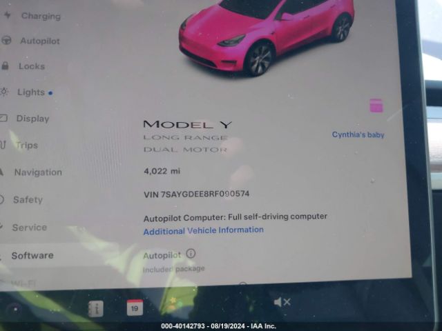 7SAYGDEE8RF090574 Tesla Model Y Long Range Dual Motor All-wheel Drive