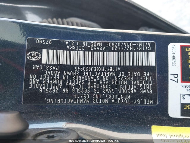 Toyota CAMRY SE 2014 4T1BF1FK6EU820245 Image 9