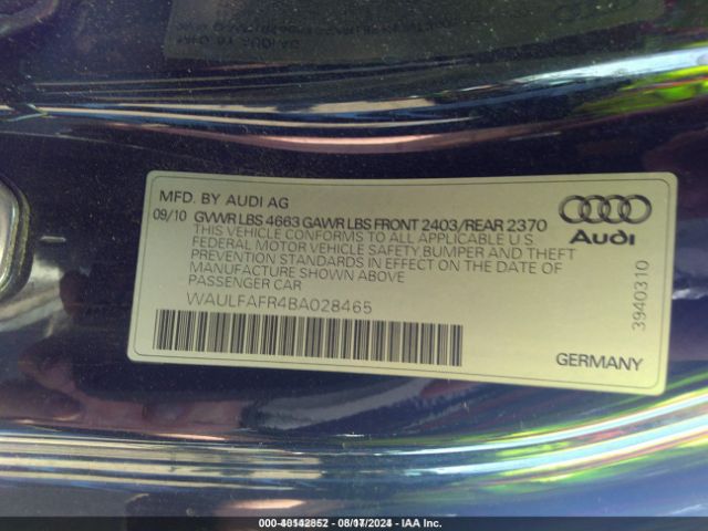 2011 AUDI A5 WAULFAFR4BA028465 Photo 8