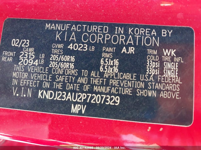 KIA SOUL LX 2023 KNDJ23AU2P7207329 Image 9