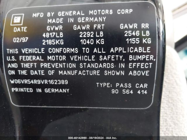 1997 CADILLAC CATERA W06VR54R9VR162389 Photo 8