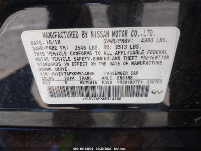 JN1EV7APXKM514688 Infiniti Q50 3.0t Luxe