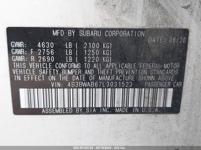 4S3BWAB67L3031523 Subaru Legacy