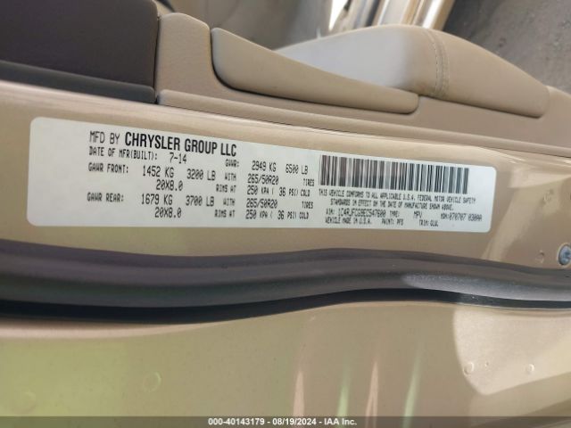 1C4RJFCG9EC547600 Jeep Grand Cherokee Overland