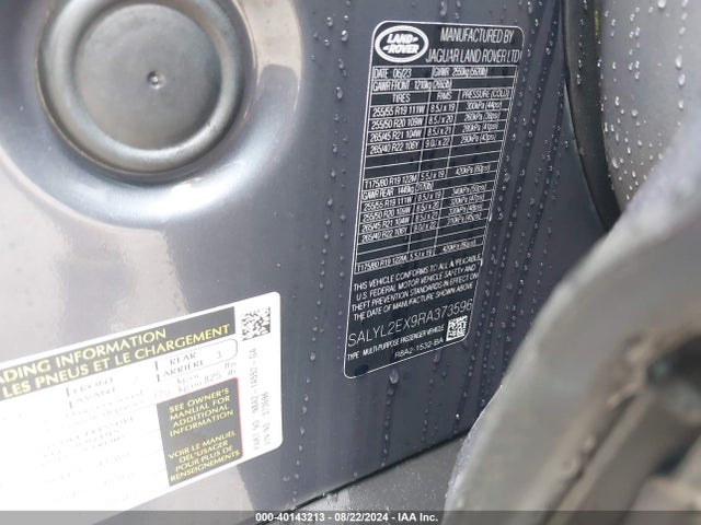 SALYL2EX9RA373596 Land Rover Range Rover Velar P250 Dynamic Se