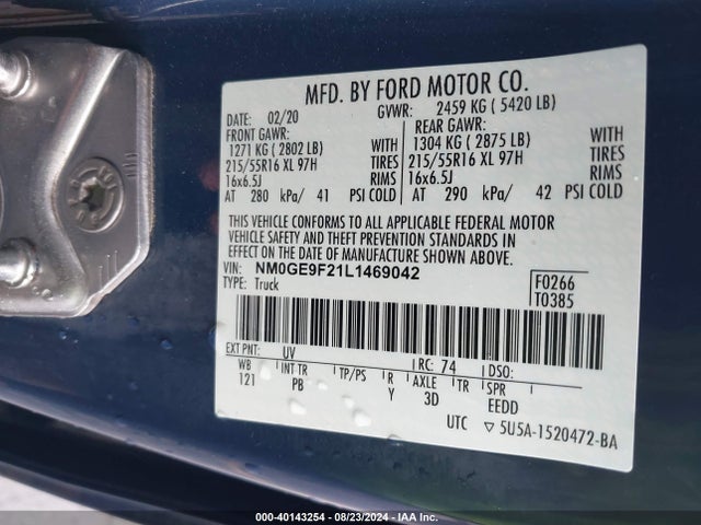 Ford Transit Connect Xlt Passenger 2020 NM0GE9F21L1469042 Image 9