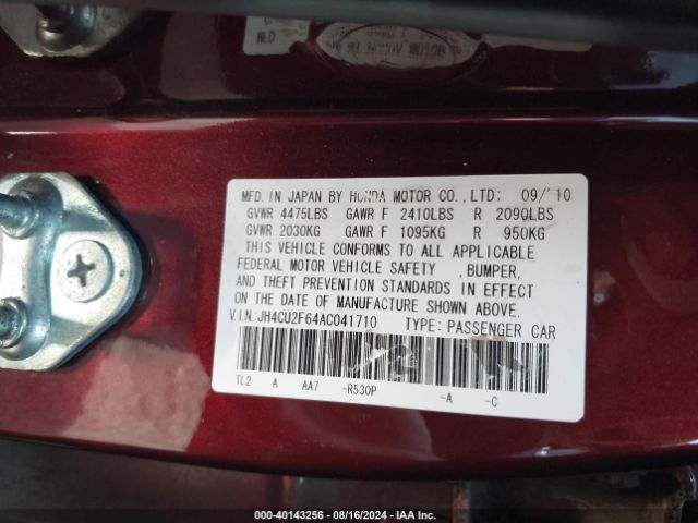 2010 ACURA TSX JH4CU2F64AC041710 Photo 8