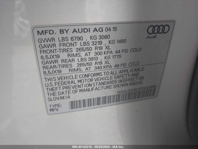 WA1LGAFE2FD022899 Audi Q7 3.0t Premium
