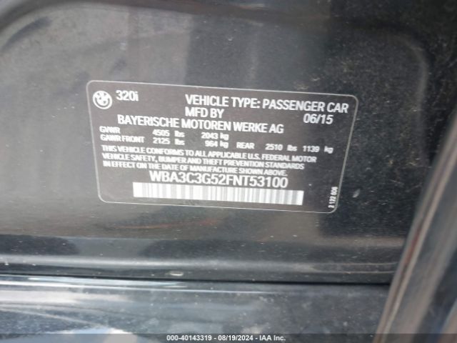 WBA3C3G52FNT53100 BMW 320i Xdrive
