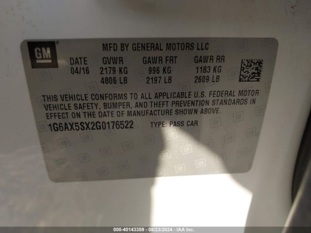 1G6AX5SX2G0176522 Cadillac Cts Luxury Collection