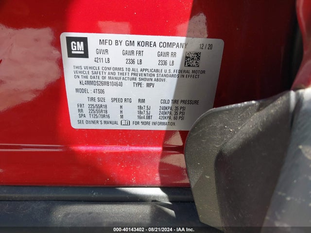 KL4MMDS26MB104640 Buick Encore Gx Fwd Select
