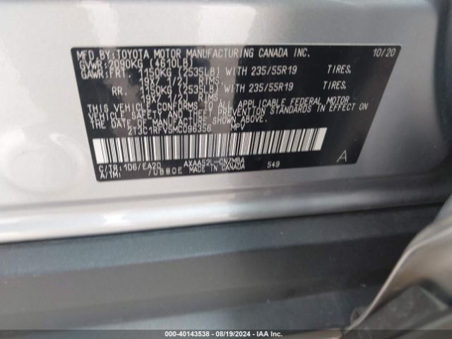 2T3C1RFV5MC096356 Toyota Rav4 Xle Premium