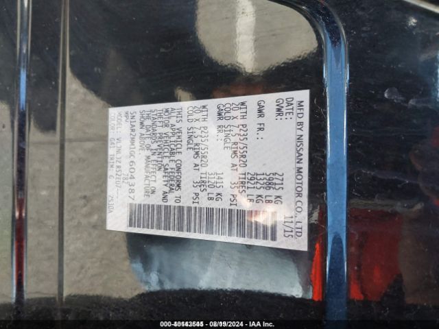5N1AR2MM1GC604387 Nissan Pathfinder Platinum
