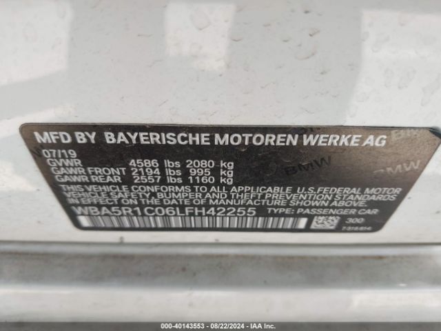 WBA5R1C06LFH42255 BMW 330I
