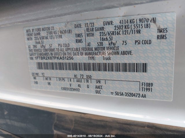 Ford Transit-250 2023 1FTBR2X87PKA51256 Image 9