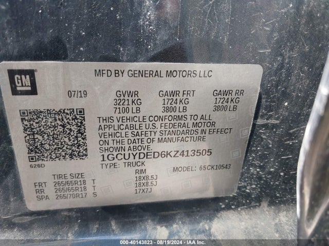 Chevrolet Silverado 1500 Lt 2019 1GCUYDED6KZ413505 Image 9