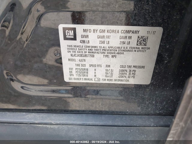 Buick Encore Preferred 2018 KL4CJASB3JB577930 Image 9