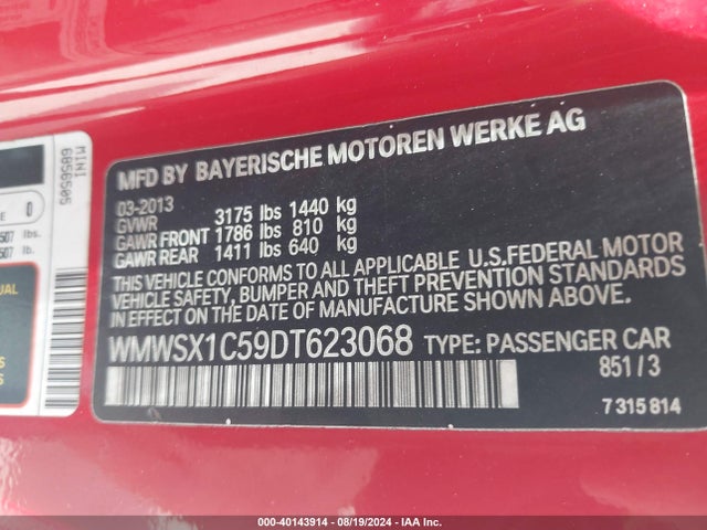 2013 MINI COUPE WMWSX1C59DT623068 Photo 8