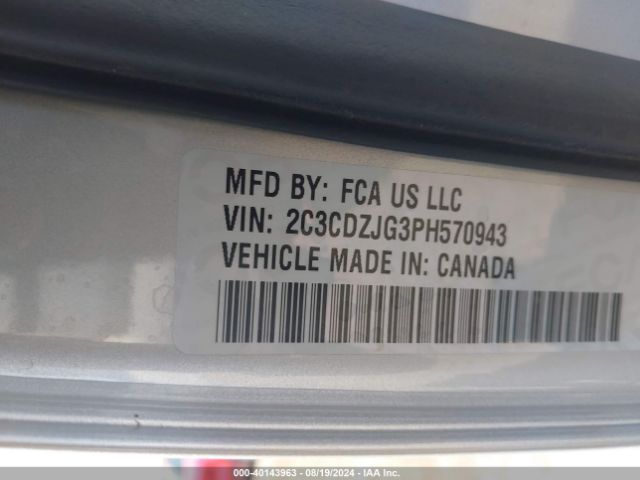 2C3CDZJG3PH570943 Dodge Challenger Gt