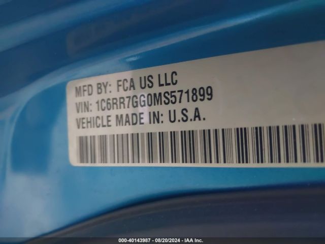 1C6RR7GG0MS571899 RAM 1500 Classic Warlock Quad Cab 4x4 6'4 Box