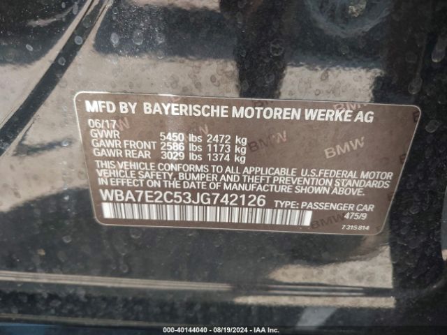 WBA7E2C53JG742126 BMW 740I