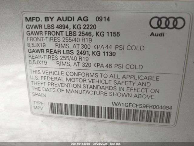 WA1GFCFS9FR004084 Audi Q3 2.0t Premium Plus