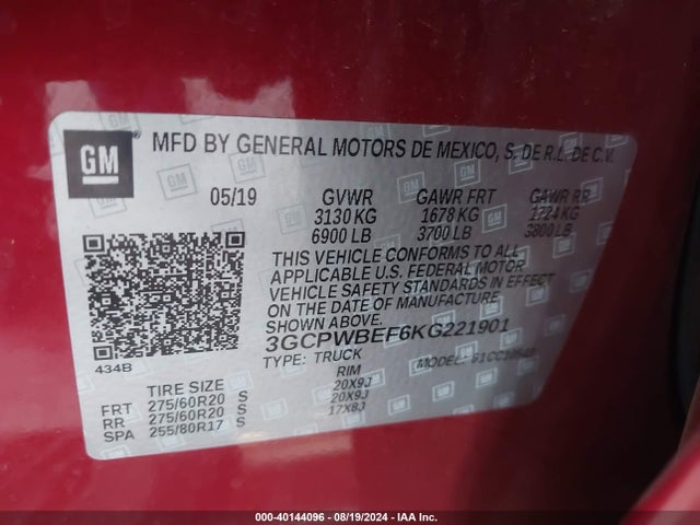 Chevrolet Silverado 1500 Custom 2019 3GCPWBEF6KG221901 Image 9