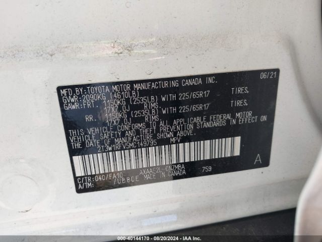 2T3W1RFV5MC149795 Toyota Rav4 Xle
