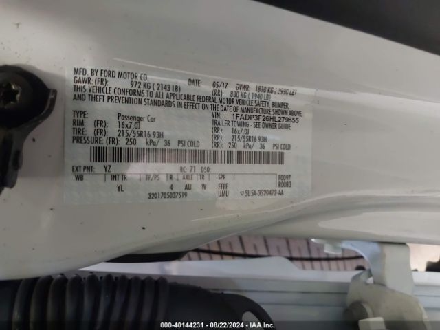 1FADP3F26HL279655 Ford FOCUS SE