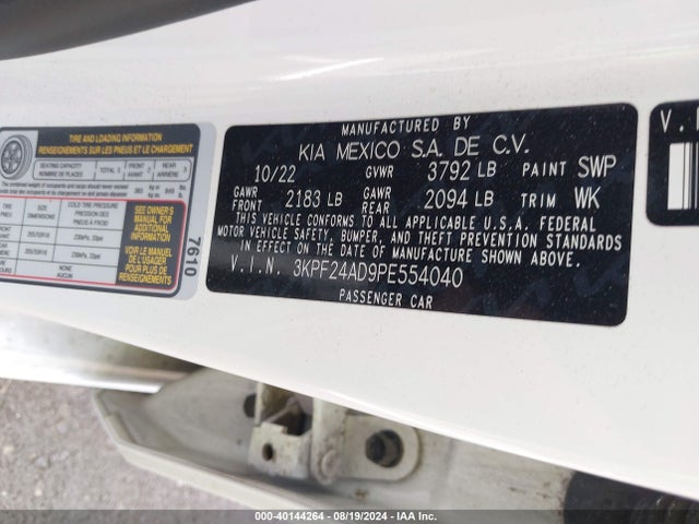 KIA Forte Lxs 2023 3KPF24AD9PE554040 Image 9