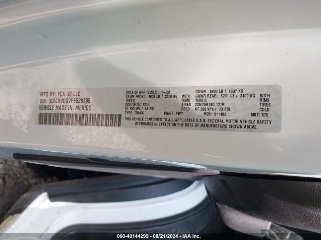 3C6LRVDG7PE528795 RAM Promaster 2500 High Roof 159 Wb