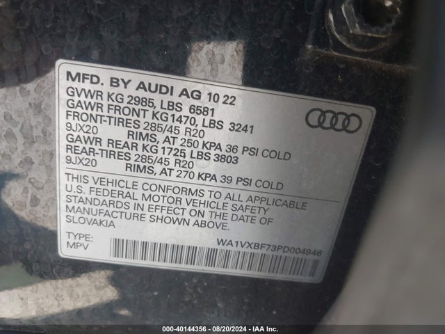 WA1VXBF73PD004946 Audi Q7 Prestige 55 Tfsi Quattro Tiptronic