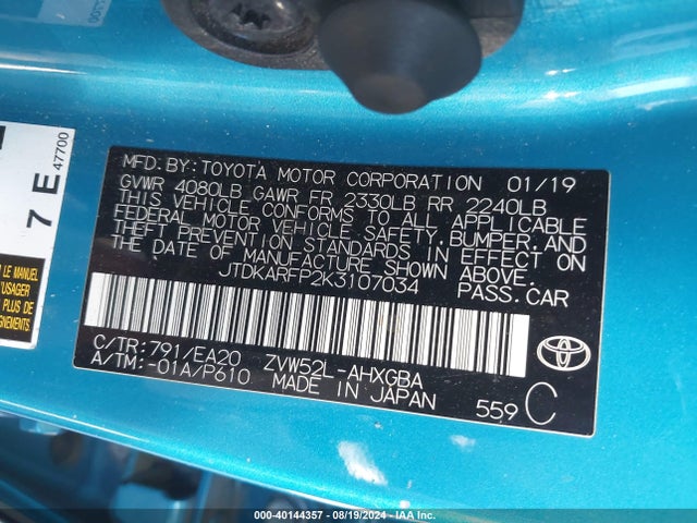 Toyota Prius Prime Premium 2019 JTDKARFP2K3107034 Image 9