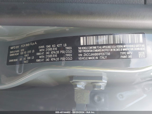 ZACCJAAB6HPE67798 Jeep Renegade Sport Fwd
