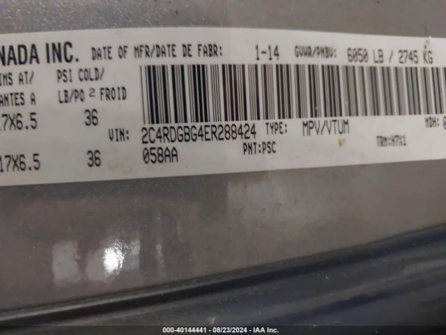 2C4RDGBG4ER288424 Dodge Grand Caravan Se/sxt