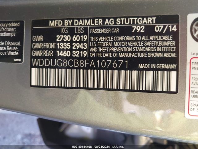 WDDUG8CB8FA107671 Mercedes-Benz S 550