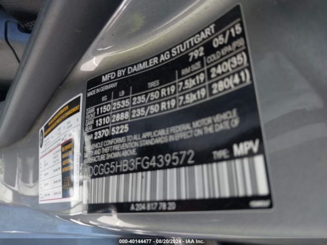 WDCGG5HB3FG439572 Mercedes-Benz GLK 350
