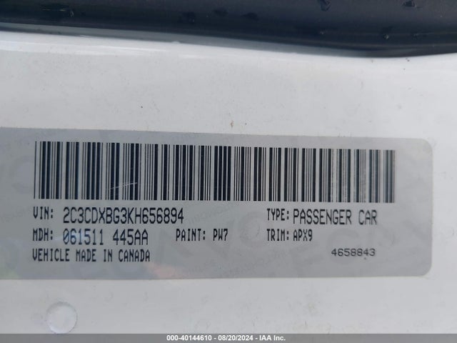 Dodge Charger Sxt Rwd 2019 2C3CDXBG3KH656894 Image 9