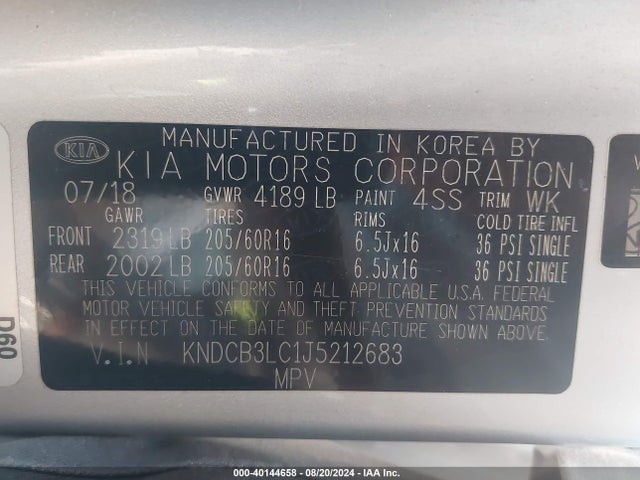 KIA NIRO LX 2018 KNDCB3LC1J5212683 Image 9