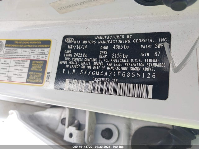 KIA Optima Lx 2015 5XXGM4A71FG355126 Image 9