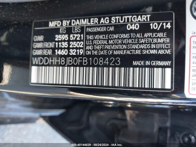 WDDHH8JB0FB108423 Mercedes-Benz E 350 4matic