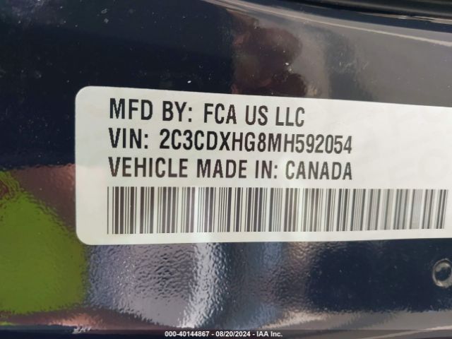 2C3CDXHG8MH592054 Dodge Charger Gt Rwd