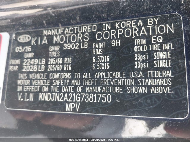 KIA Soul 2016 KNDJN2A21G7381750 Image 9