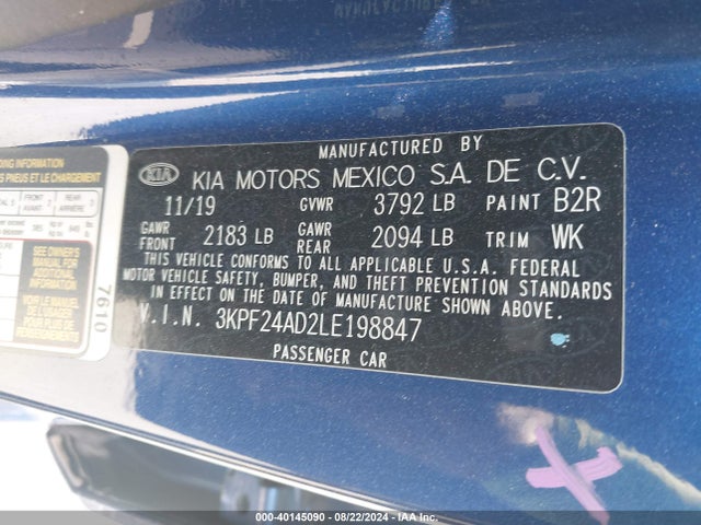 KIA Forte Lxs 2020 3KPF24AD2LE198847 Image 9
