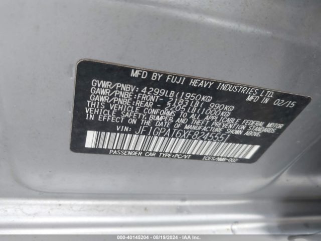 JF1GPAT6XF8245551 Subaru Impreza 2.0i Sport Premium