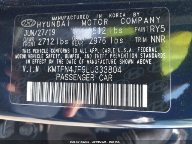 KMTFN4JF9LU333804 Genesis G80 5.0 Ultimate Rwd