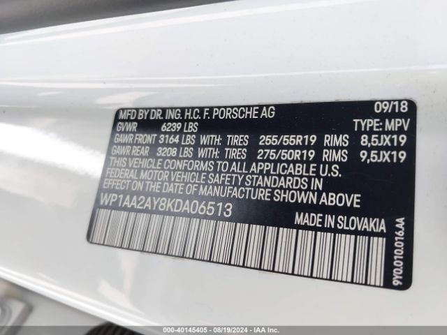 WP1AA2AY8KDA06513 Porsche Cayenne