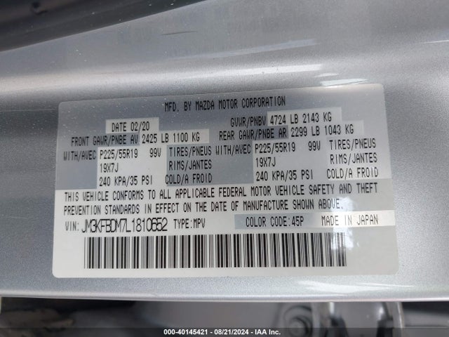Mazda Cx-5 Grand Touring 2020 JM3KFBDM7L1810652 Image 9
